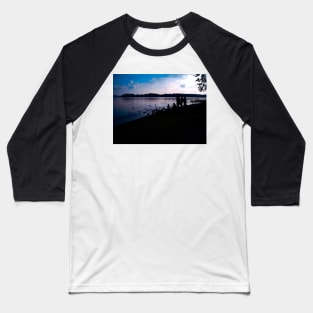 Lake silhouette family with duck and swan photography Baseball T-Shirt